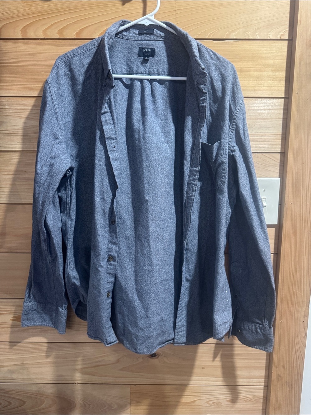 J. Crew Men's Long Sleeve Button-Down Shirt in Heather Gray